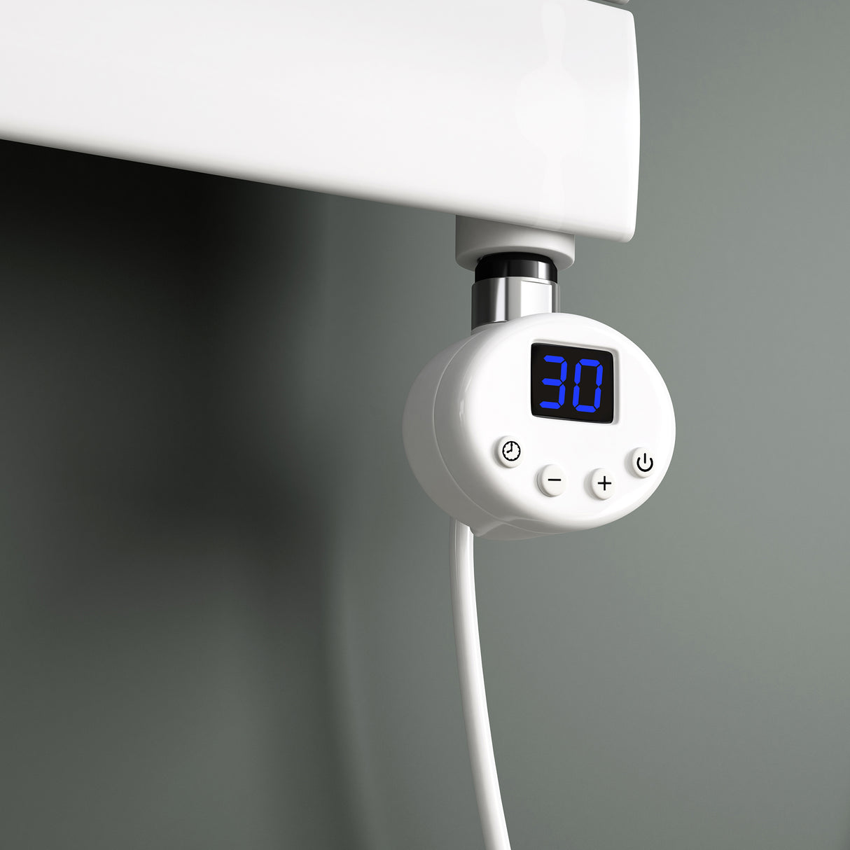 Élément chauffant Glasvilla avec thermostat, élément chauffant électrique avec écran LCD, cartouche chauffante en acier inoxydable, élément chauffant pour radiateurs de salle de bain, sèche-serviettes