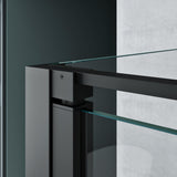 Cabine de douche Glasvilla, cloison de douche en U, cadre en aluminium, verre de sécurité ESG, verre transparent, double porte noire Ravenna66UK