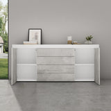 Buffet de rangement Glasvilla LTH : 167x36x70 cm avec 2 armoires et 4 tiroirs commode armoire polyvalente meuble cabinet03