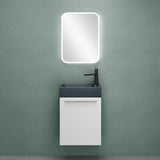 Ensemble de meubles de salle de bain Glasvilla, meuble de salle de bain avec meuble sous-vasque, lavabo anthracite mat et miroir de salle de bain LED, L x P x H 46 x 26 x 63 cm, Pise