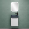 Ensemble de meubles de salle de bain Glasvilla, meuble de salle de bain avec meuble sous-vasque, lavabo anthracite mat et miroir de salle de bain LED, L x P x H 46 x 26 x 63 cm, Pise