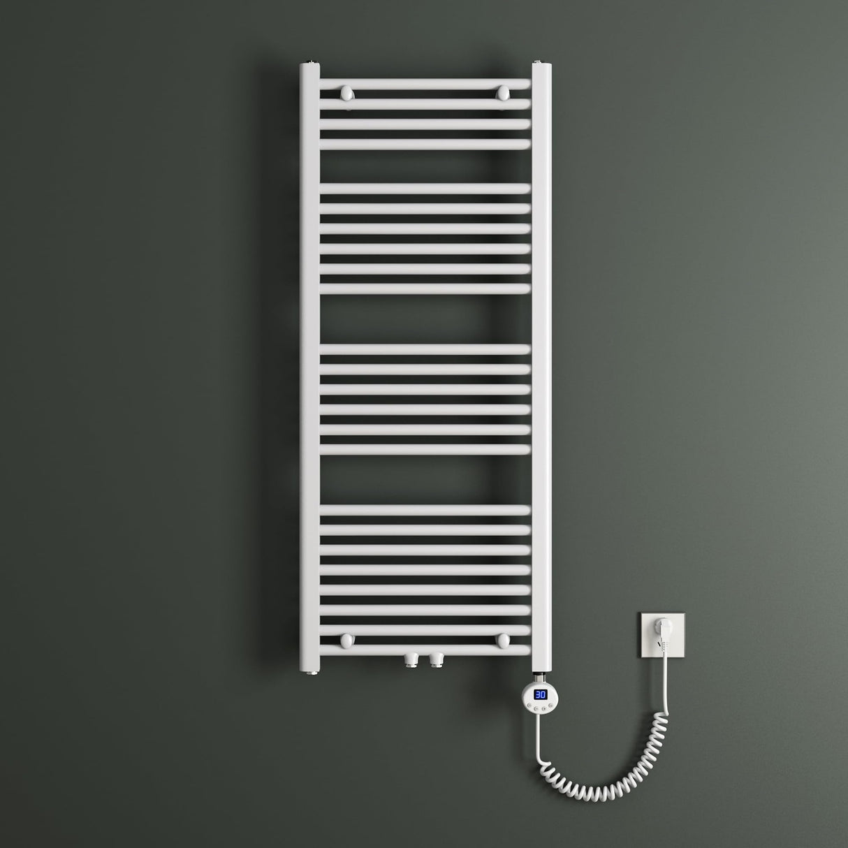 Radiateur de salle de bain Glasvilla Sèche-serviettes électrique pour électricité, raccordement latéral, radiateur tubulaire chauffage salle de bain RHE avec élément chauffant 02
