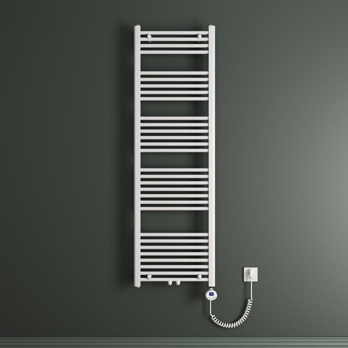 Radiateur de salle de bain Glasvilla Sèche-serviettes électrique pour électricité, raccordement latéral, radiateur tubulaire chauffage salle de bain RHE avec élément chauffant 02