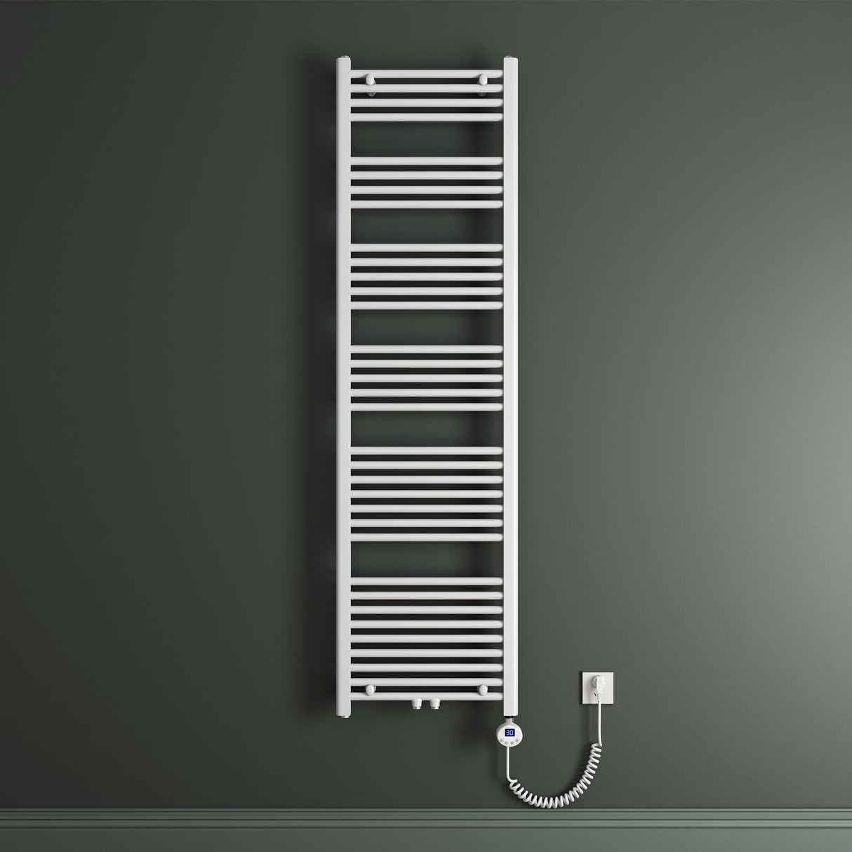Radiateur de salle de bain Glasvilla Sèche-serviettes électrique pour électricité, raccordement latéral, radiateur tubulaire chauffage salle de bain RHE avec élément chauffant 02