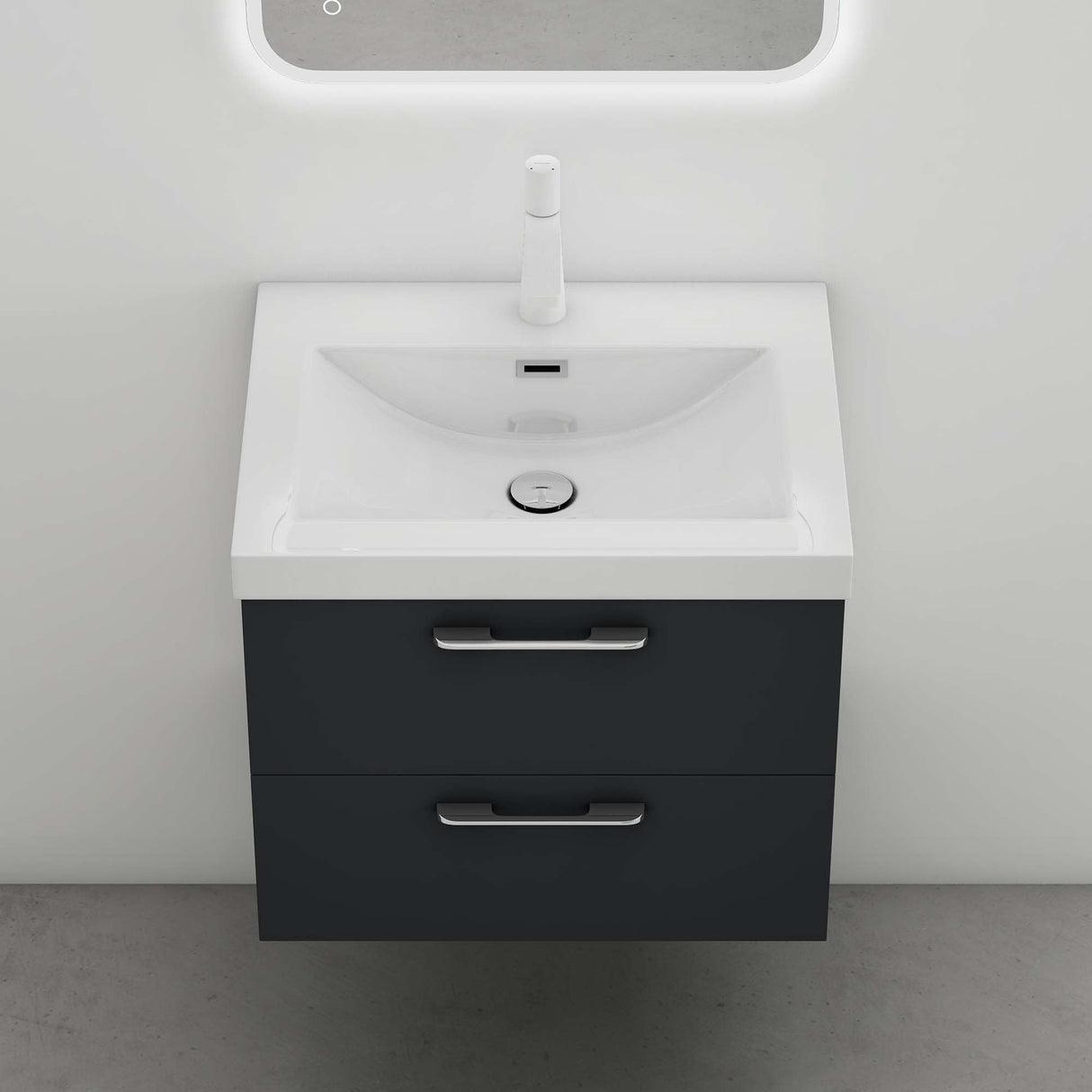 Meuble de salle de bain glasvilla 2 pièces : lavabo et meuble bas prêts à monter Bavaria 