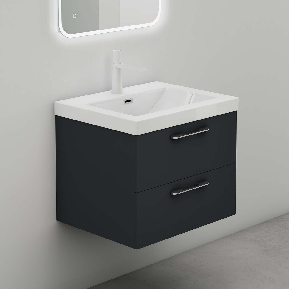 Meuble de salle de bain glasvilla 2 pièces : lavabo et meuble bas prêts à monter Bavaria 