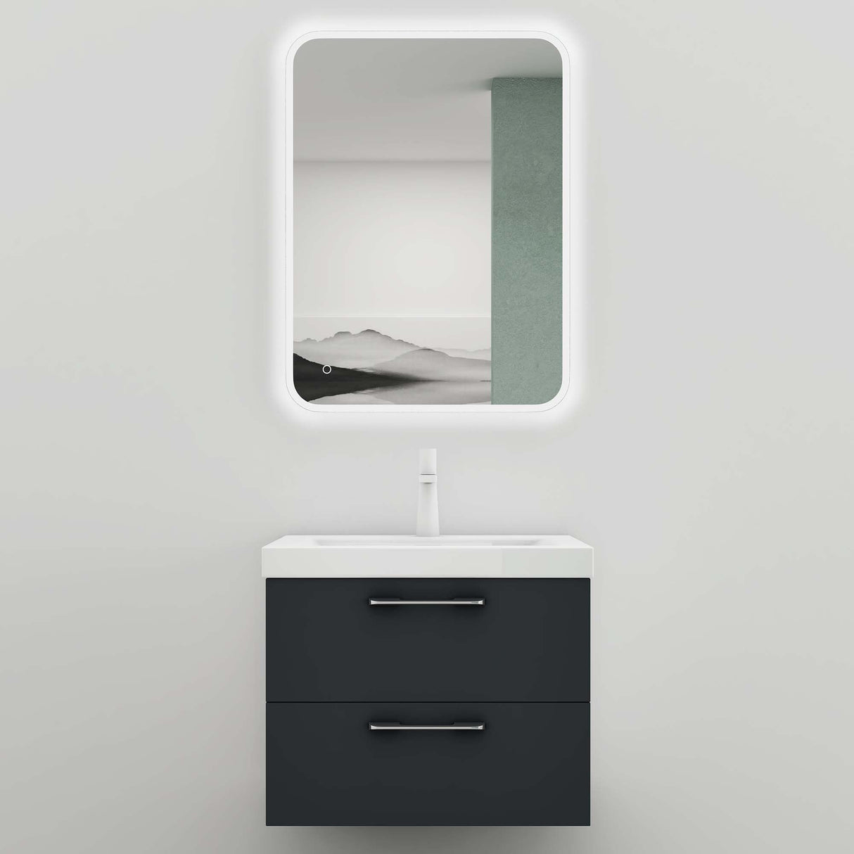 Meuble de salle de bain glasvilla 2 pièces : lavabo et meuble bas prêts à monter Bavaria 