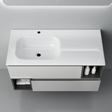Meubles de salle de bain Glasvilla Armoire de salle de bain avec miroir Meuble sous vasque en fonte minérale Gemini 