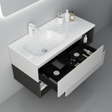 Meubles de salle de bain Glasvilla Armoire de salle de bain avec miroir Meuble sous vasque en fonte minérale Gemini 