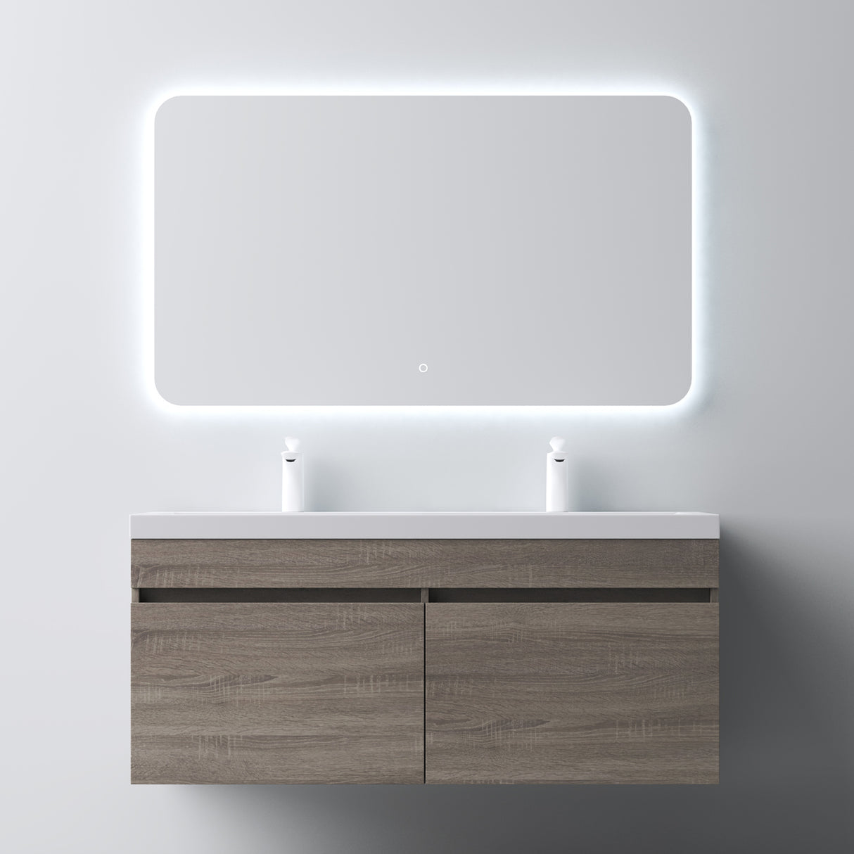 Ensemble de meubles de salle de bain Glasvilla Meubles de salle de bain avec lavabo en fonte minérale Meuble sous-vasque Botanica 