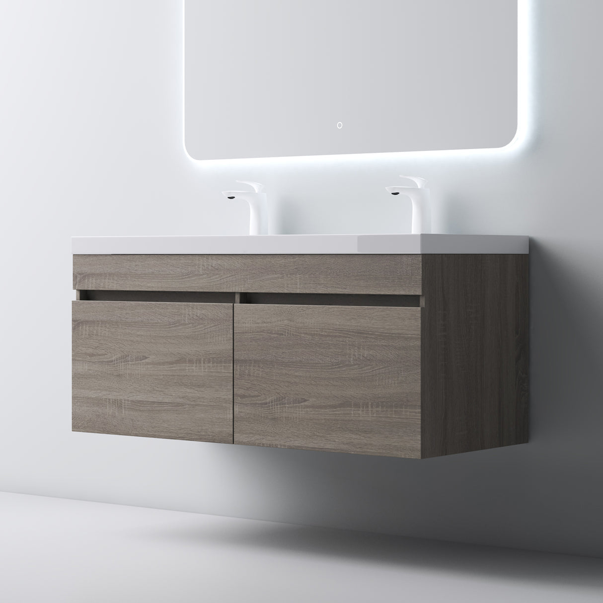 Ensemble de meubles de salle de bain Glasvilla Meubles de salle de bain avec lavabo en fonte minérale Meuble sous-vasque Botanica 