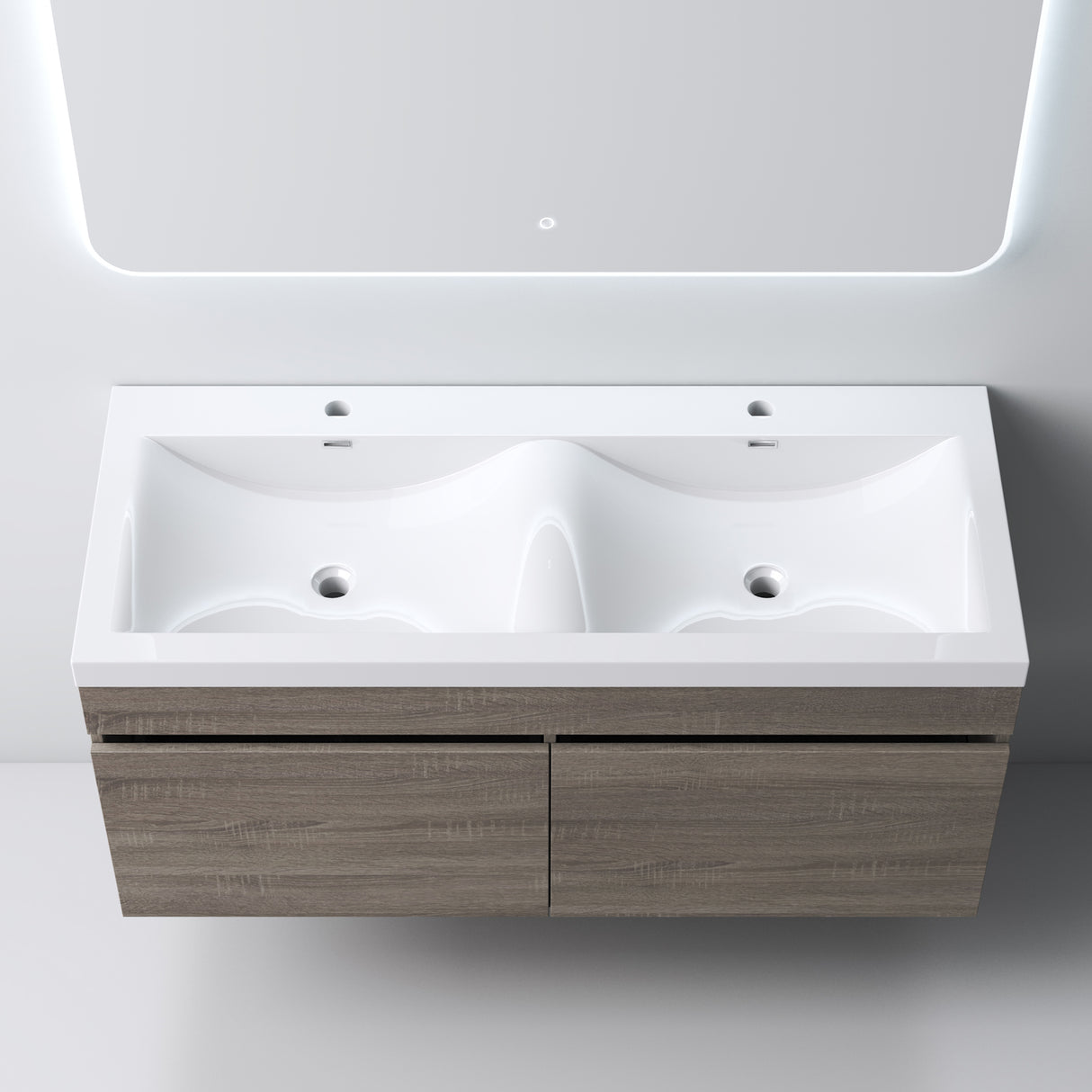 Ensemble de meubles de salle de bain Glasvilla Meubles de salle de bain avec lavabo en fonte minérale Meuble sous-vasque Botanica 