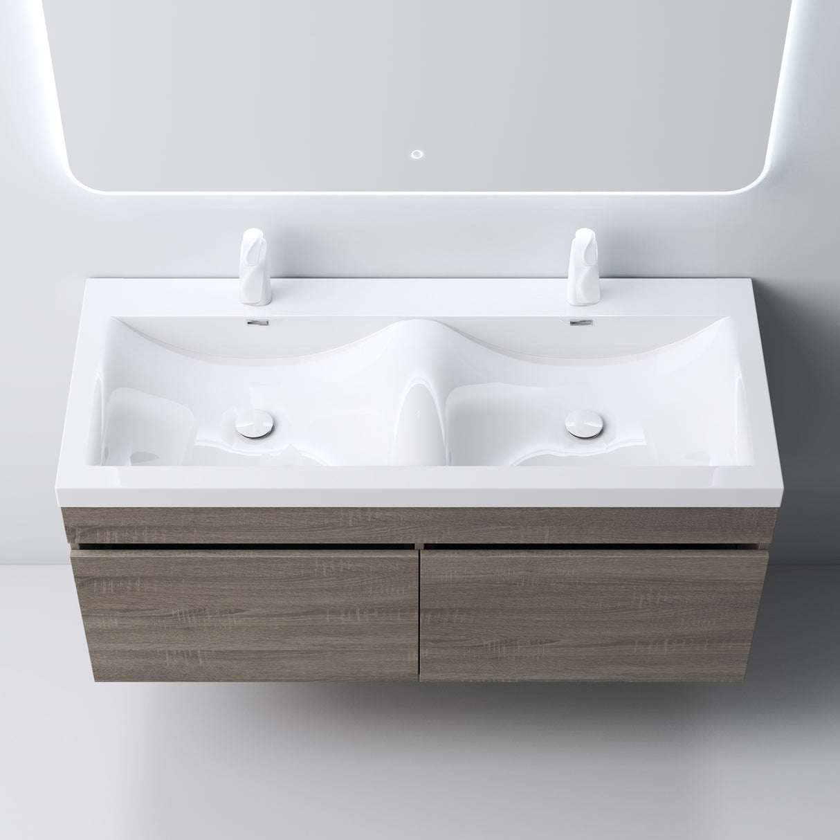 Ensemble de meubles de salle de bain Glasvilla Meubles de salle de bain avec lavabo en fonte minérale Meuble sous-vasque Botanica 