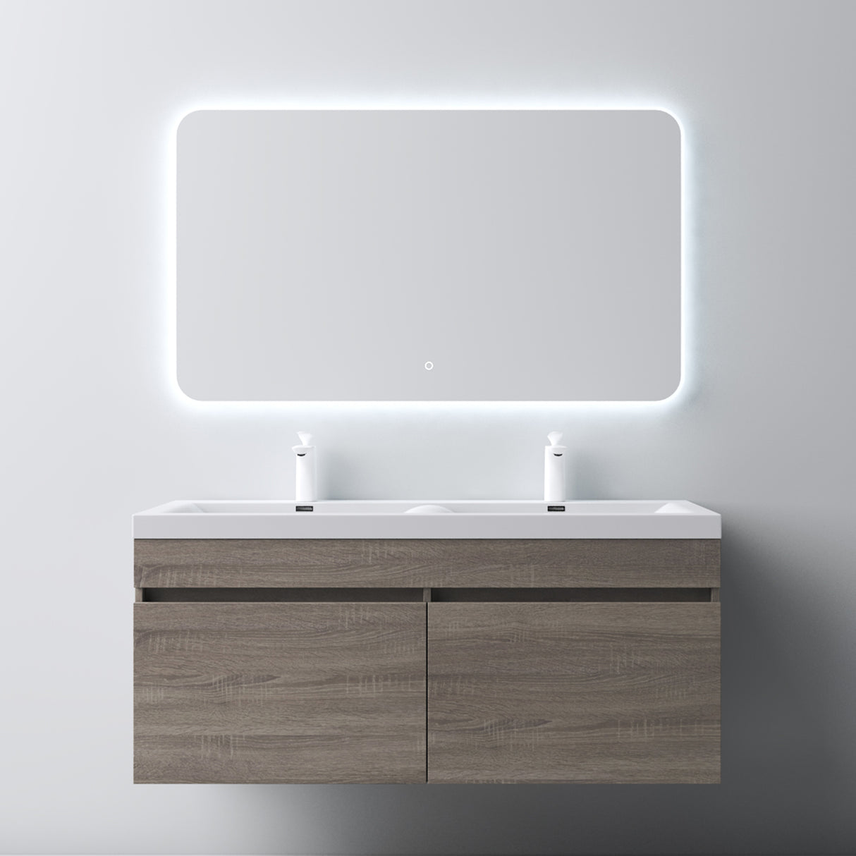 Ensemble de meubles de salle de bain Glasvilla Meubles de salle de bain avec lavabo en fonte minérale Meuble sous-vasque Botanica 