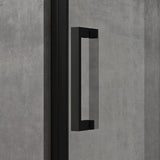 glasvilla Duschtür Nischentür dusche Duschabtrennung Chrom und Schwarz Duschkabine Schwingtür 8mm ESG-Sicherheitsglas mit Nanobeschichtung Hebe-Senk-Mechanismus Klarglas und Milchglas Streifen Teramo36K