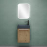 Ensemble de meubles de salle de bain Glasvilla, meuble de salle de bain avec meuble sous-vasque, lavabo anthracite mat et miroir de salle de bain LED, L x P x H 46 x 26 x 63 cm, Pise