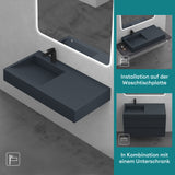 glasvilla lavabo lavabo suspendido lavabo sobre encimera mineral rectangular Col11