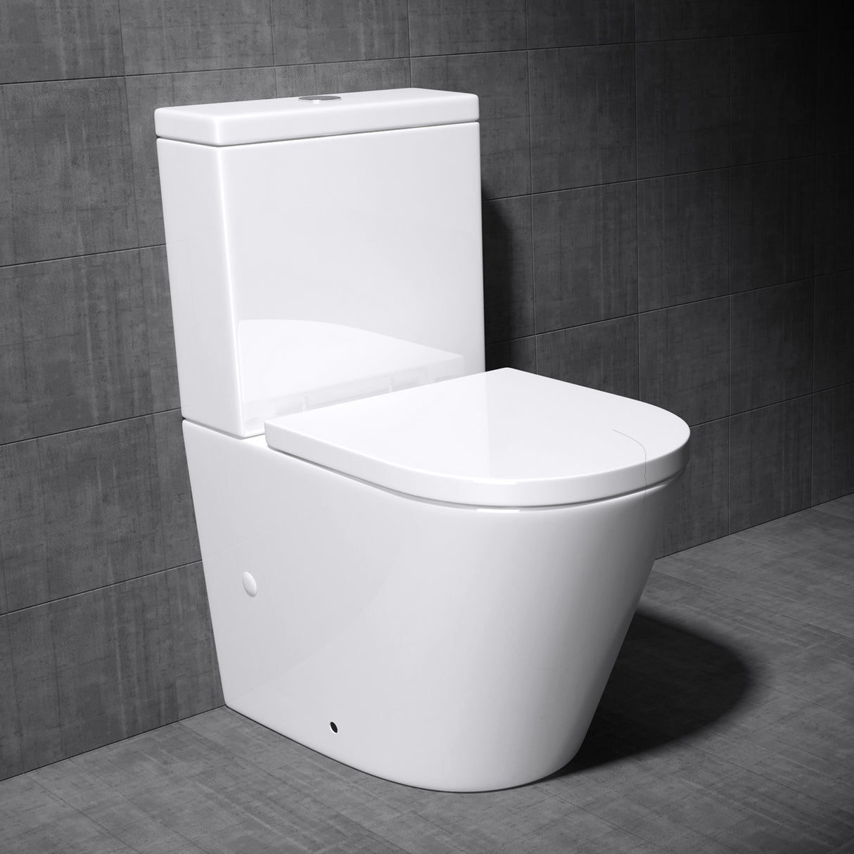 glasvilla Stand-WC Toilette Stand Toilette aus Keramik Spülrandloses WC bodenstehenden Toiletten