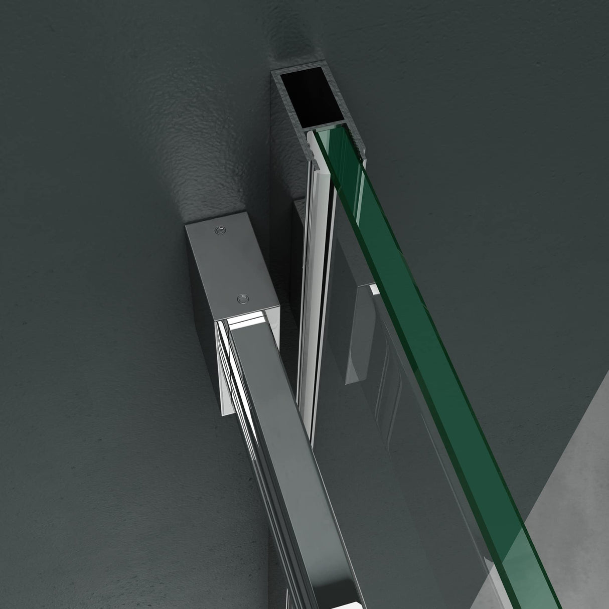 Cabine de douche d'angle Glasvilla en verre de sécurité ESG 8 mm, revêtement NANO double face, porte coulissante, douche R-17