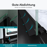 Porte de douche Glasvilla, porte de niche, cloison de douche, cabine de douche, porte coulissante en niche, verre de sécurité ESG de 6 mm, fermeture amortie incluse, Teramo12K