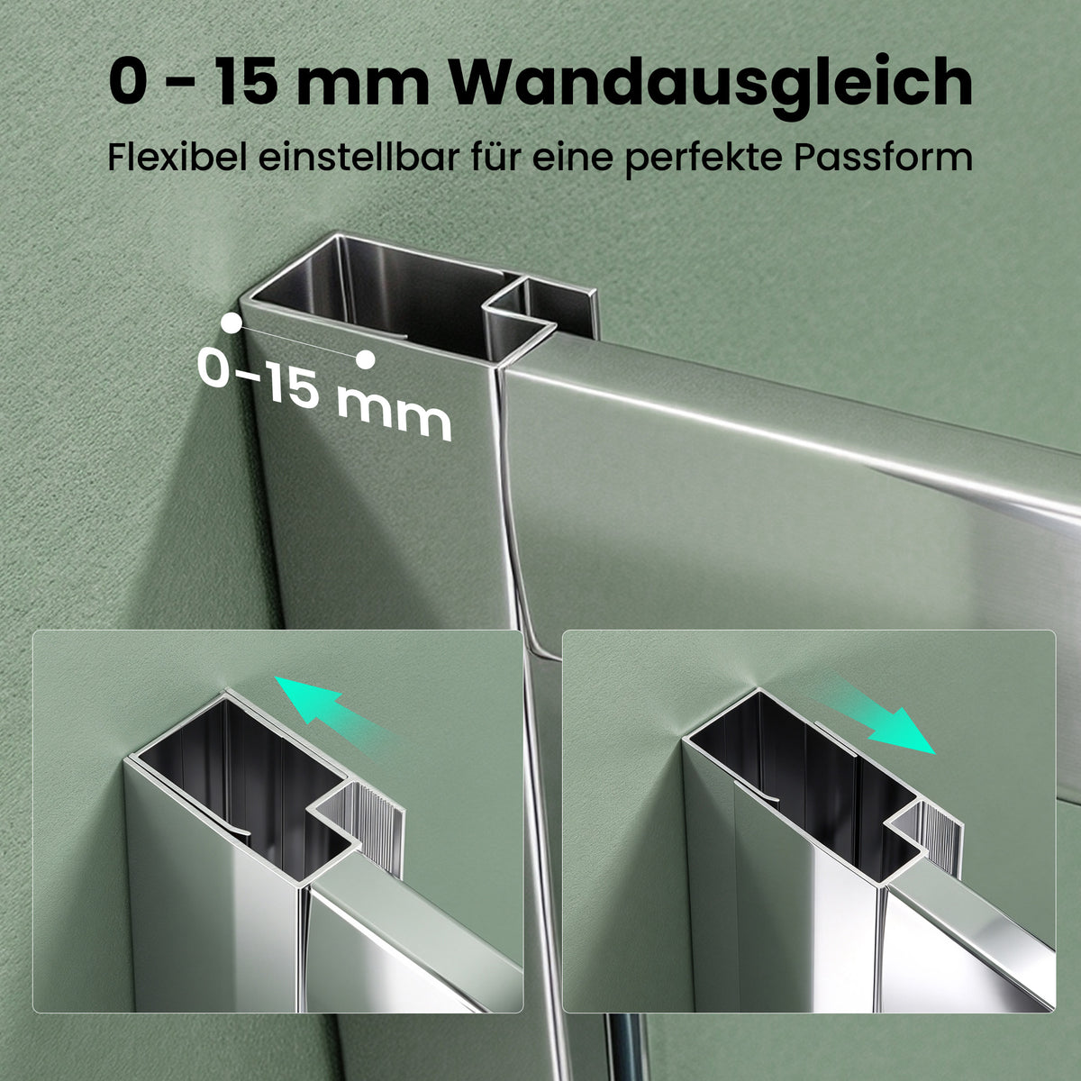 Cabine de douche Glasvilla, paroi de douche d'angle en verre de sécurité avec porte coulissante NANO, 190 cm Ravenna16L-K