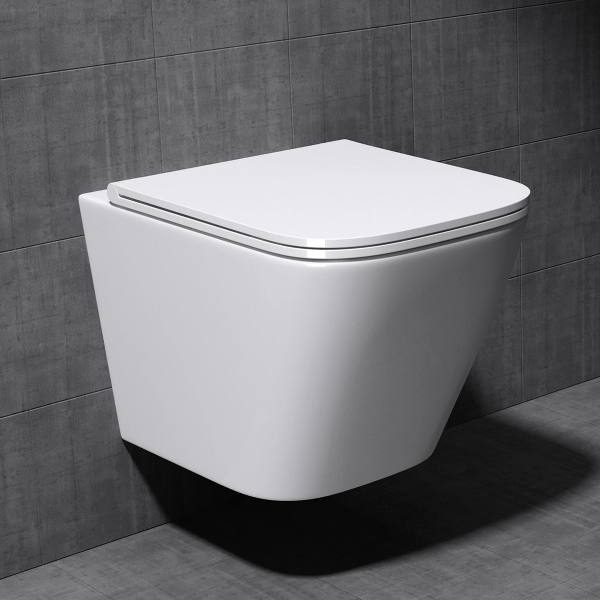 glasvilla Spülrandlos Wand WC schwarz Hänge WC + WC Sitz (mit Softclose) A112 NEU!!!
