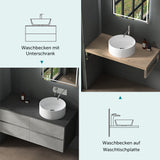 Glasvilla Lavabo Cuadrado para Encimera 40x40x15 cm, Mineralguss, Modelo Col804