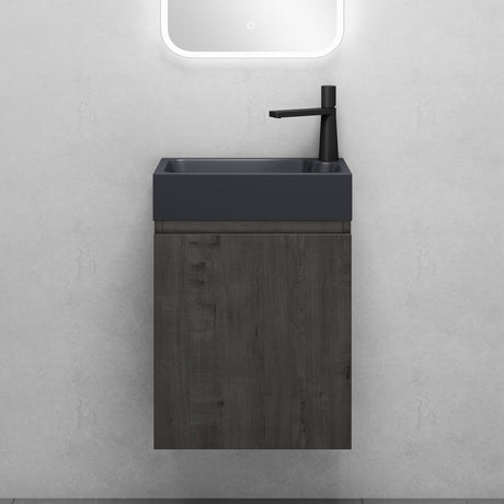 Ensemble de meubles de salle de bain Glasvilla Meubles de salle de bain composés d'un lavabo en anthracite mat et d'un meuble bas pour lavabo LTH: 46x26x63cm Pisa02
