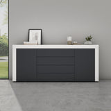 Buffet de rangement Glasvilla LTH : 167x36x70 cm avec 2 armoires et 4 tiroirs commode armoire polyvalente meuble cabinet03