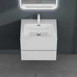 Ensemble de meubles de salle de bain Glasvilla, meuble sous-vasque avec meuble bas, vasque en fonte minérale, meuble sous-vasque 2 tiroirs à fermeture amortie Aqualis