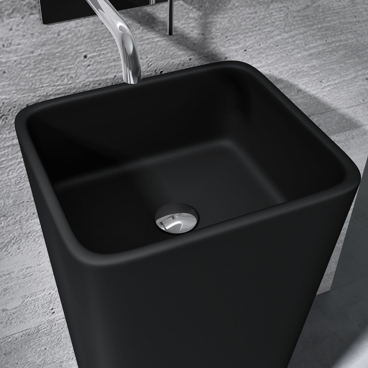 glasvilla Design Standwaschbecken freistehend Col31 aus Mineralguss Waschtisch BTH: 40x35x82cm