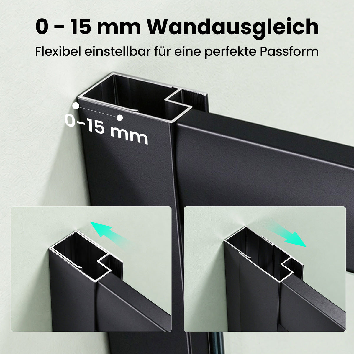 Cabine de douche Glasvilla, paroi de douche d'angle en verre de sécurité avec porte coulissante NANO, 190 cm Ravenna16L-K