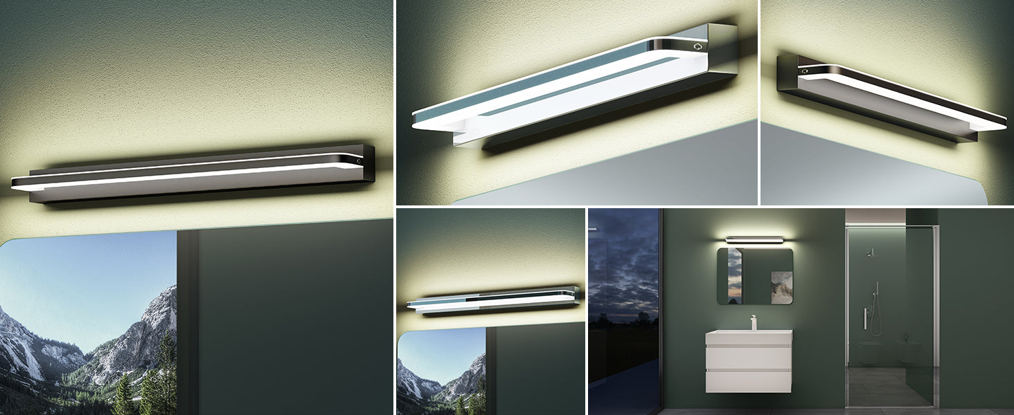 glasvilla Spiegelleuchte  LED Badlampe | Spiegellampe, 4000K Badezimmer Lampe | LED Wandleuchte  SparkLuxe
