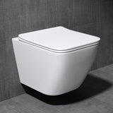 WC suspendu Glasvilla, sans bride, en céramique blanche, avec mécanisme de fermeture amortie