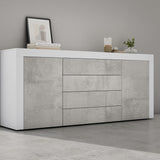 Buffet de rangement Glasvilla LTH : 167x36x70 cm avec 2 armoires et 4 tiroirs commode armoire polyvalente meuble cabinet03