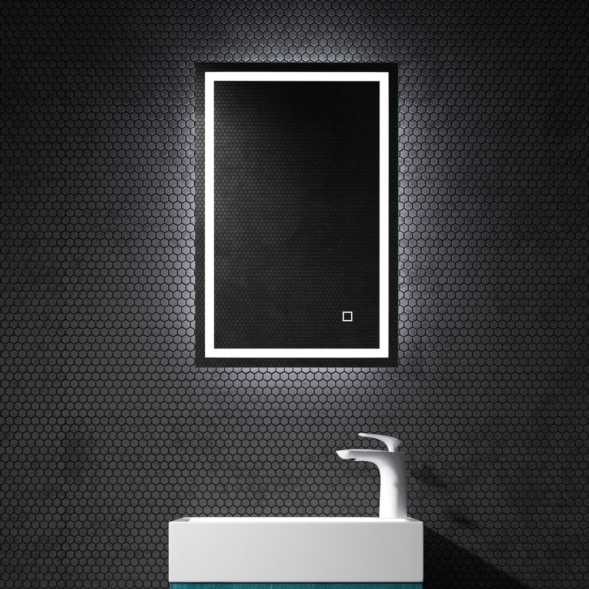 Miroir mural de salle de bain Glasvilla, miroir de salle de bain LED avec interrupteur tactile, revêtement antibuée [Classe énergétique F] 02