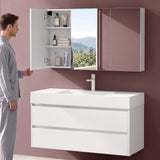 glasvilla Armoire de Toilette avec Portes Miroir | Armoire de Salle de Bain Murale | Miroir de Salle de Bain Armoire Miroir Spiegelschrank-02
