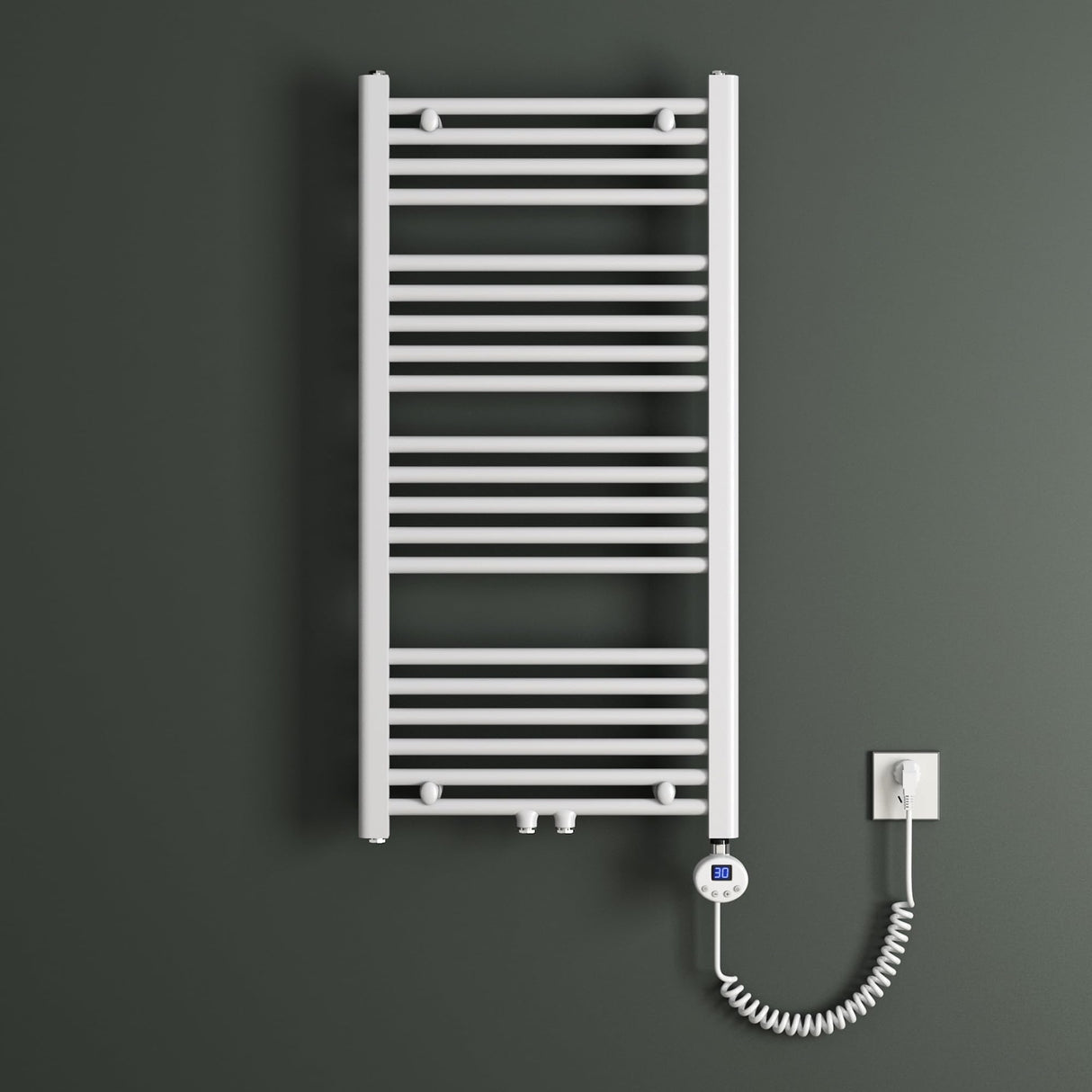 Radiateur de salle de bain Glasvilla Sèche-serviettes électrique pour électricité, raccordement latéral, radiateur tubulaire chauffage salle de bain RHE avec élément chauffant 02