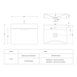 glasvilla Ensemble de Meubles de Salle de Bain | Tiroir à Fermeture Amortie et Montage Mural | Comprend Lavabo Lonato