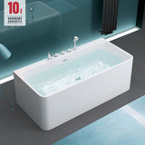 Baignoire îlot rectangulaire en acrylique sanitaire Glasvilla avec accessoires, baignoire sur pied Vicenza601