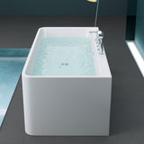 Baignoire îlot rectangulaire en acrylique sanitaire Glasvilla avec accessoires, baignoire sur pied Vicenza601