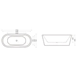 Baignoire îlot rectangulaire en acrylique sanitaire Glasvilla avec accessoires, baignoire sur pied Vicenza601