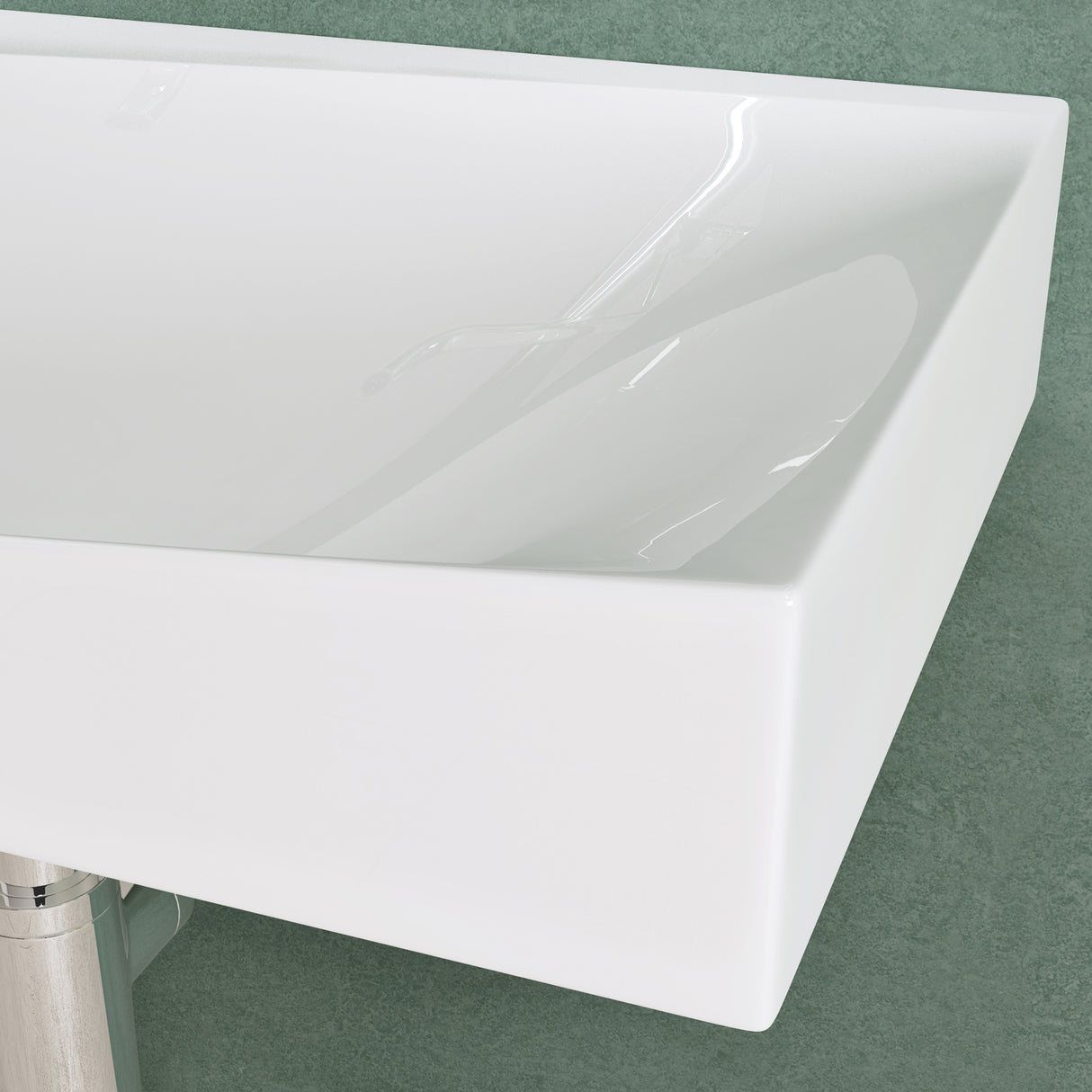 glasvilla Waschbecken Hänge-Waschtisch BTH: 60x38x20cm in Weiß glänzend aus Mineralguss mit Ablaufabdeckung Waschschale Col6035