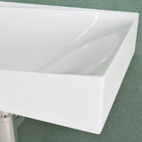 glasvilla Waschbecken Hänge-Waschtisch BTH: 60x38x20cm in Weiß glänzend aus Mineralguss mit Ablaufabdeckung Waschschale Col6035