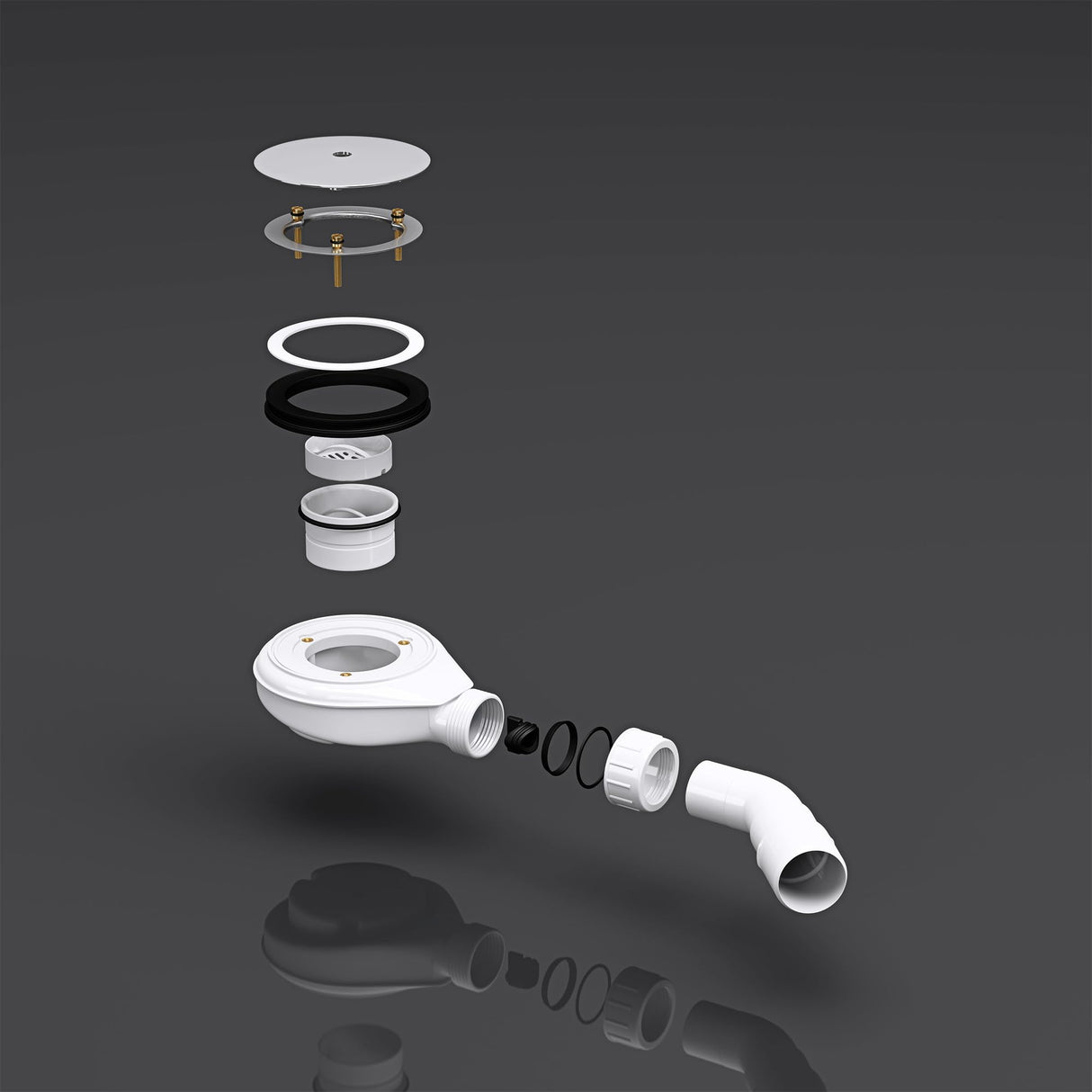 Bonde de douche Glasvilla pour receveur de douche | Diamètre de la douche : 40 mm | Trou d'évacuation : 90 mm AL001
