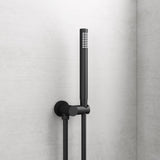 glasvilla Wassersparende Regendusche Wellness-Duschsystem schwarz matt mit rundem Duschkopf (Ø 19cm) Dusch-Set mit Handbrause & Einhebelmischer in zeitloser Optik