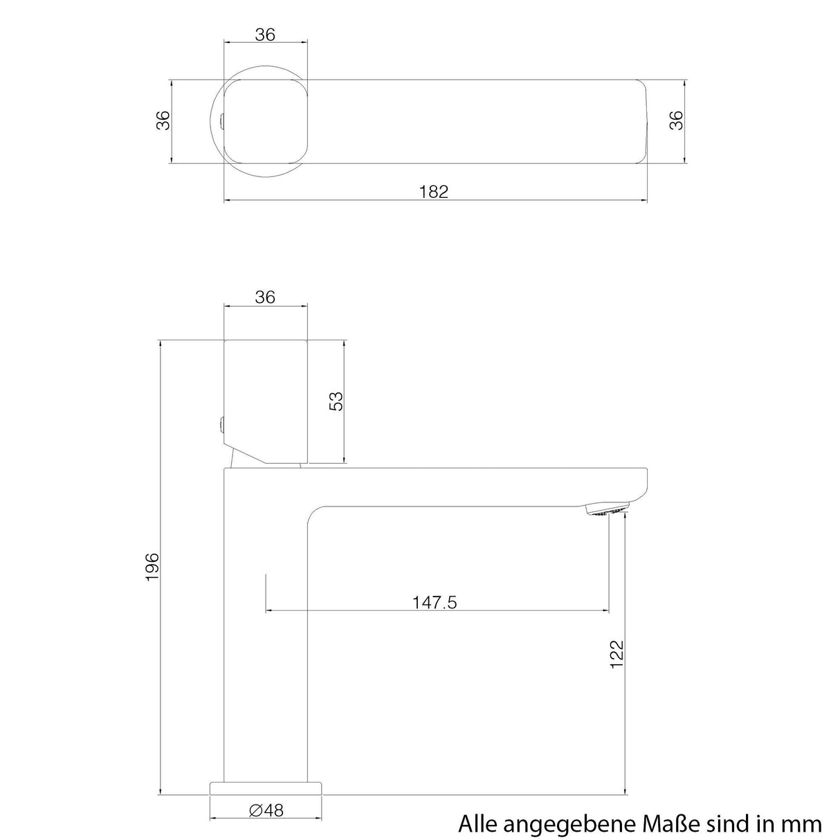 glasvilla Armatur Wasserhahn Bad Waschbeckenarmatur Badinstallationen Einhebelmischer WAO-7901