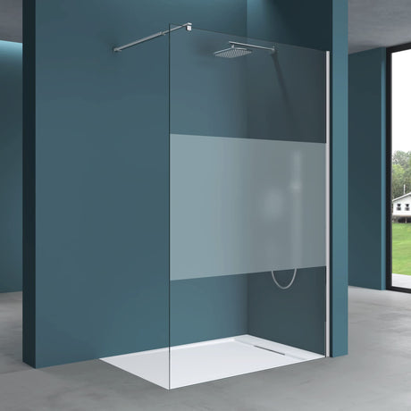 Paroi de douche Glasvilla pour douche, cloison de douche, douche à l'italienne, verre de sécurité ESG 10 mm, verre NANO Bremen2MS