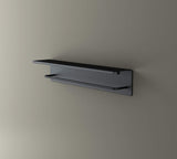 glasvilla Handtuchhaken mit Ablage Schwarz matt 50x10x10 cm aus Edelstahl Wandregal mit Hakenleiste, Handtuchhalter Wandmontage inkl. 5 Haken, MMF257
