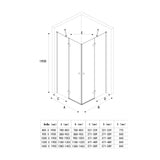 galsvilla Eckeinstieg Duschkabine Duschabtrennung Klarglas 6mm ESG-Sicherheitsglas & Lotuseffekt 2 Pendeltüren  R01k